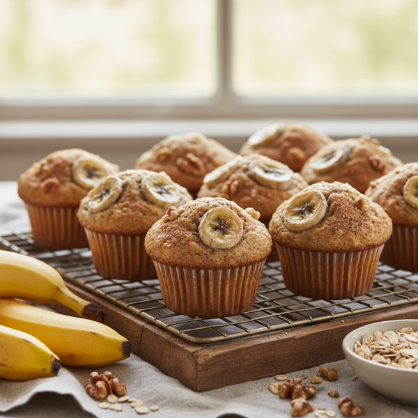 Nutritious Whole Wheat Banana Muffins recipe