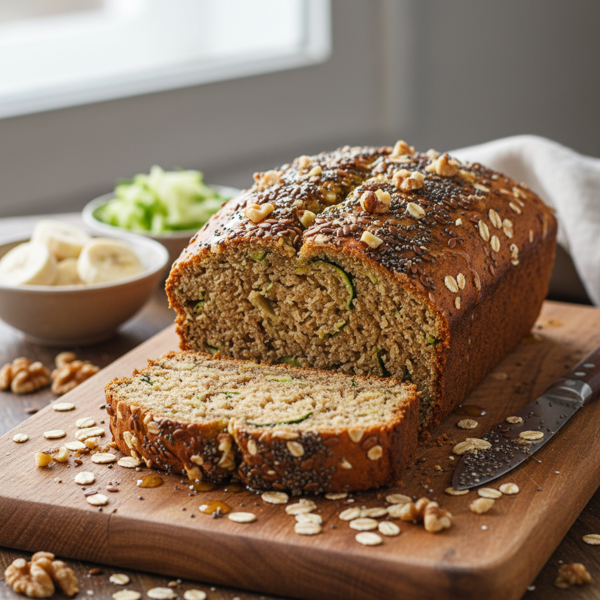 Nutritious Zucchini Banana Bread with Whole Grains recipe