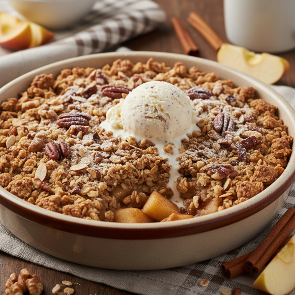 Nutty Apple Cinnamon Crumble recipe