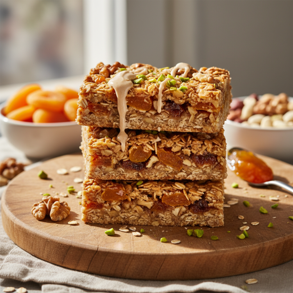 Nutty Apricot Oatmeal Breakfast Bars recipe