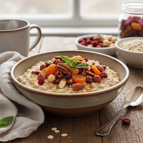 Nutty Apricot & Cranberry Oatmeal Delight recipe