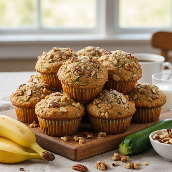 Nutty Banana-Zucchini Lunchbox Muffins recipe
