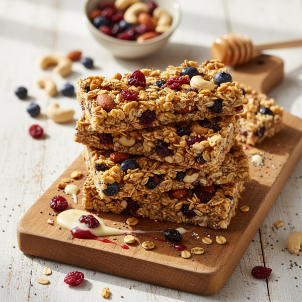 Nutty Berry Crunch Granola Bars recipe