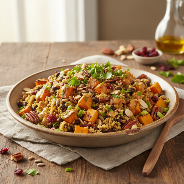 Nutty Black Bean and Millet Harvest Salad recipe