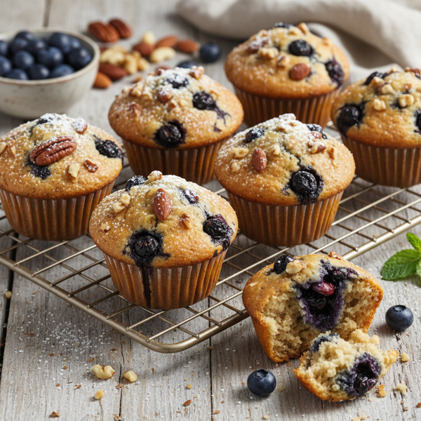 Nutty Blueberry Bliss Muffins recipe