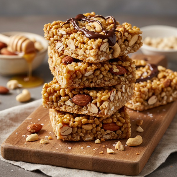 Nutty Brown Rice Treat Bars recipe