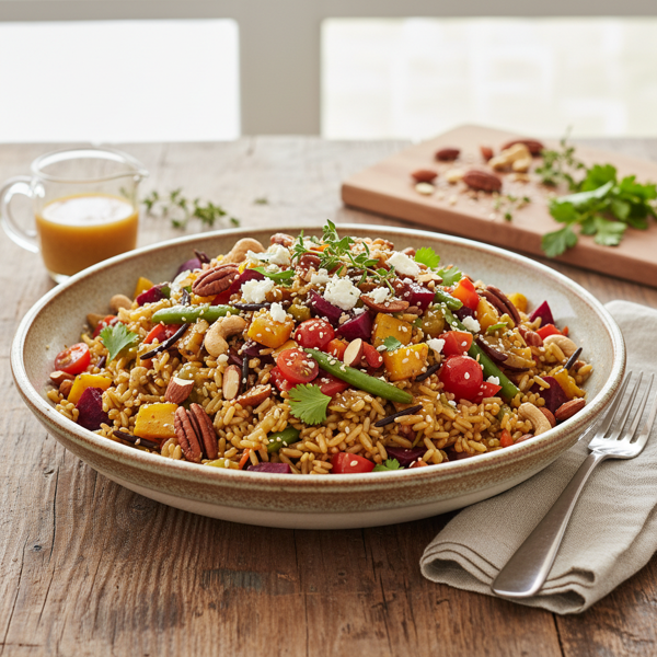 Nutty Brown Rice & Veggie Salad recipe