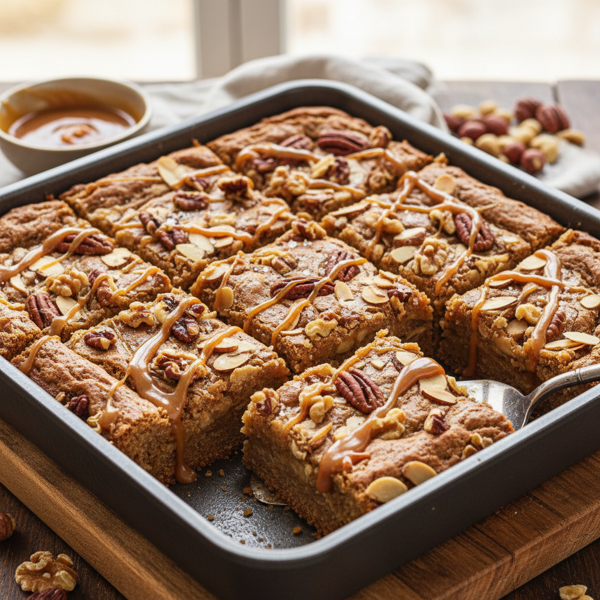 Nutty Caramel Blondies recipe
