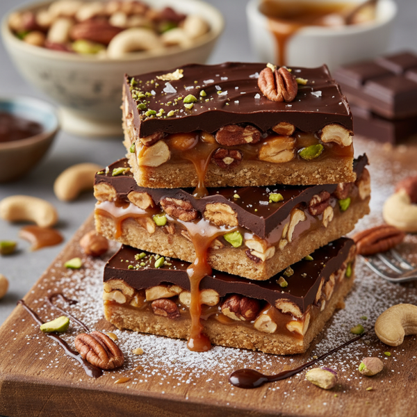 Nutty Caramel Chocolate Indulgence Bars recipe