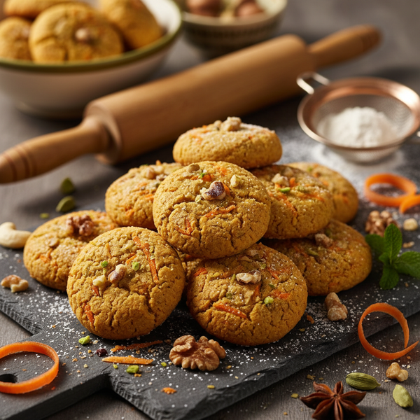 Nutty Carrot Besan Cookies recipe