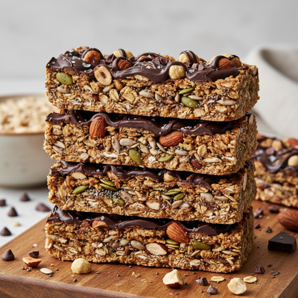 Nutty Chocolate Seed Granola Bars recipe