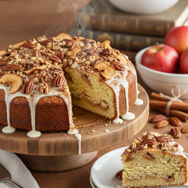 Nutty Cinnamon Apple Delight Cake recipe