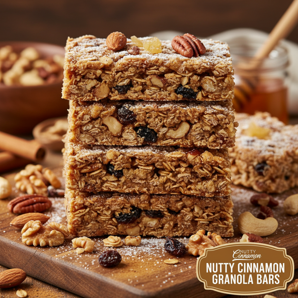 Nutty Cinnamon Granola Bars recipe