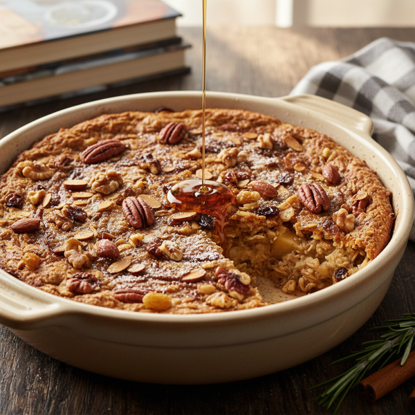 Nutty Cinnamon Maple Baked Oatmeal recipe