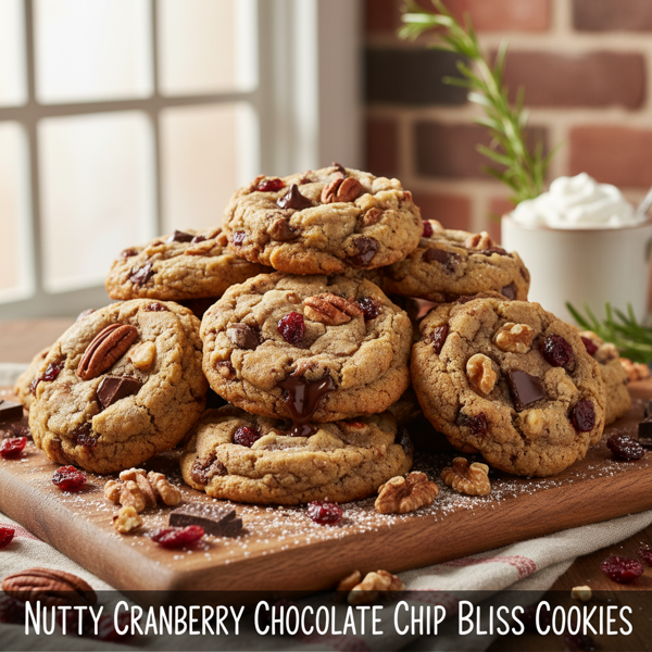 Nutty Cranberry Chocolate Chip Bliss Cookies recipe