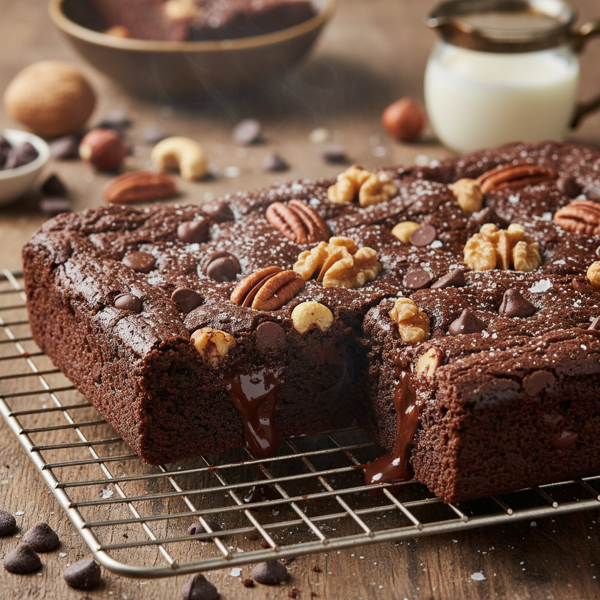 Nutty Decadent Chocolate Chip Brownies recipe