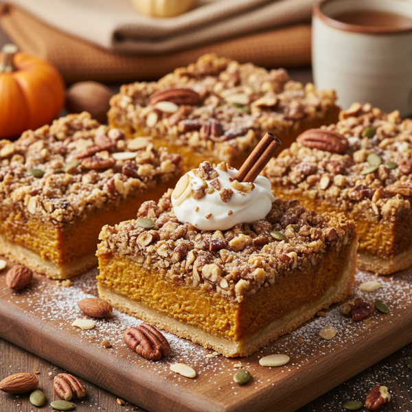Nutty Deep Dish Pumpkin Pie Squares recipe