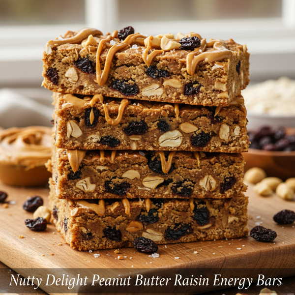 Nutty Delight Peanut Butter Raisin Energy Bars recipe