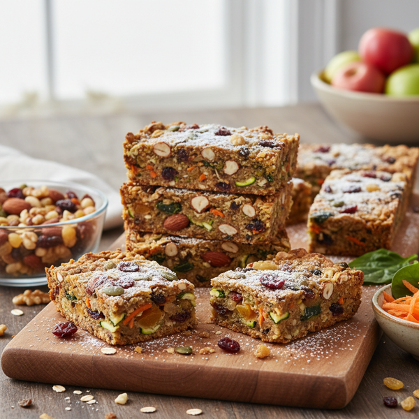 Nutty Fruit & Veggie Breakfast Bars recipe