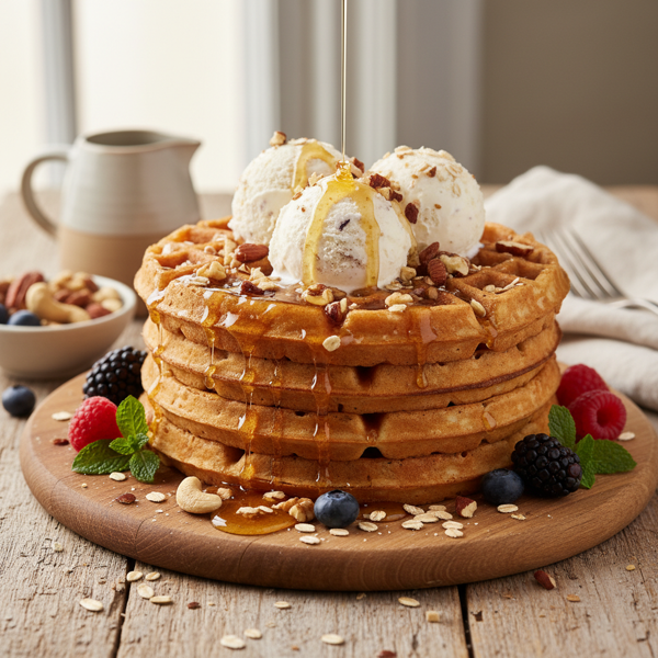 Nutty Honey Oat Waffles Delight recipe