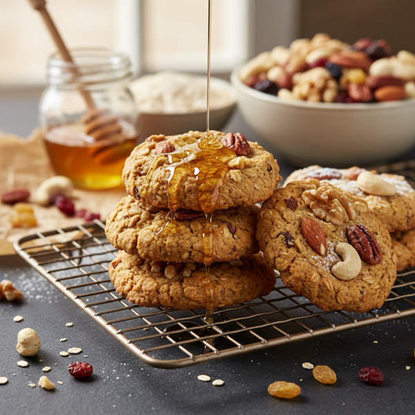 Nutty Honey Oatmeal Energizer Cookies recipe