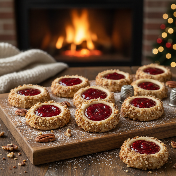 Nutty Jam-Filled Christmas Thimble Cookies recipe