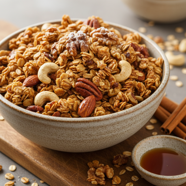 Nutty Maple Cinnamon Crunch Granola recipe