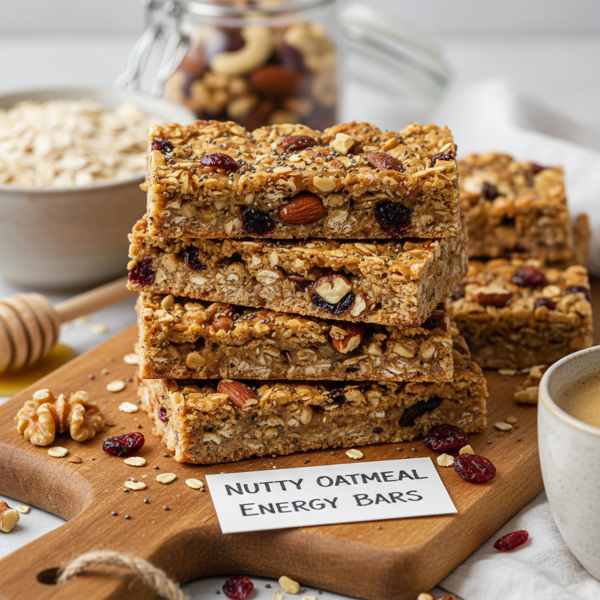 Nutty Oatmeal Energy Bars recipe