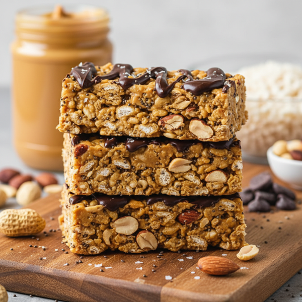 Nutty Peanut Butter Krispies Energy Bars recipe