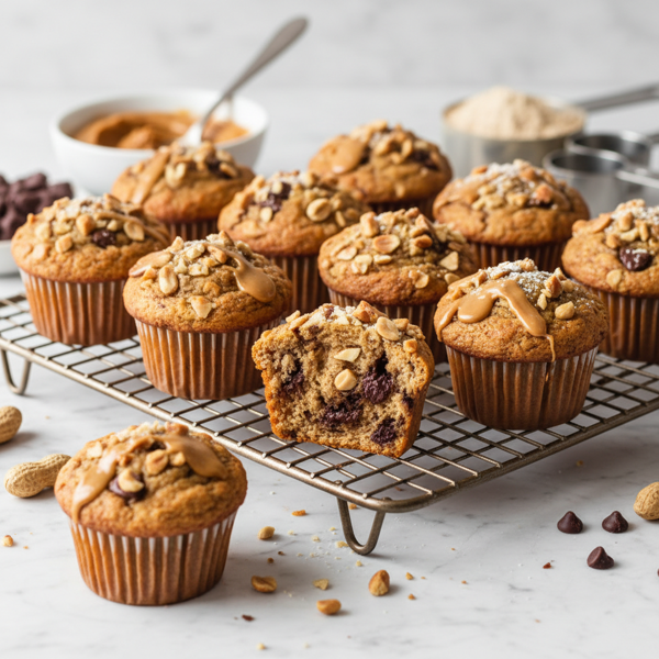 Nutty Peanut Butter Protein Muffins recipe