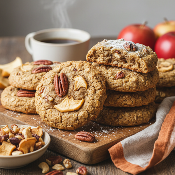 Nutty Steel-Cut Oatmeal Cookies with Dried Apples recipe