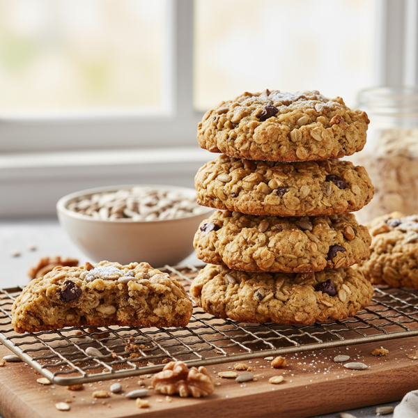 Nutty Sunflower Oatmeal Cookies recipe