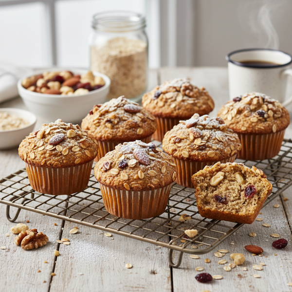 Nutty Three Grain Breakfast Muffins recipe