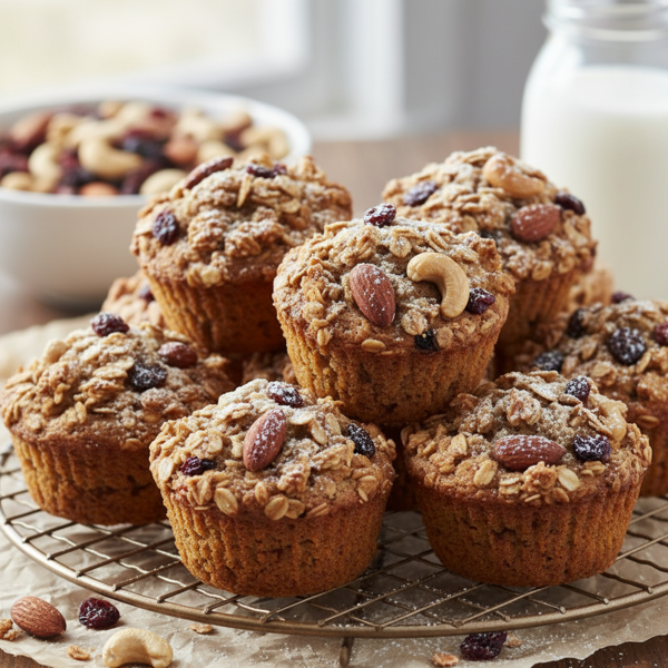 Nutty Trail Mix Granola Muffins recipe