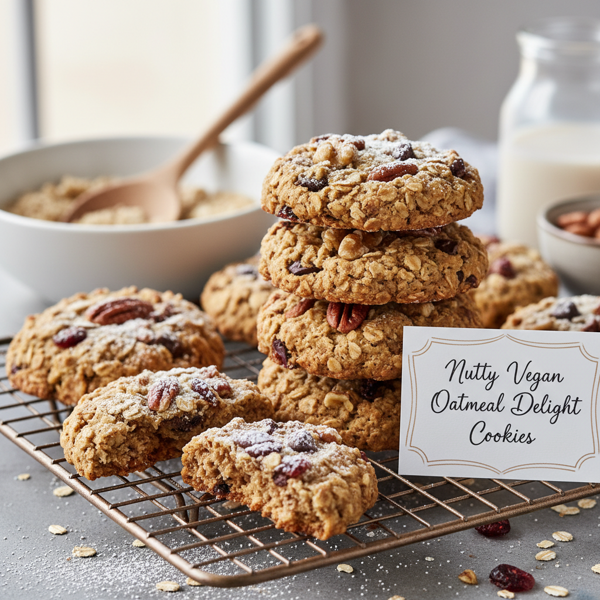 Nutty Vegan Oatmeal Delight Cookies recipe