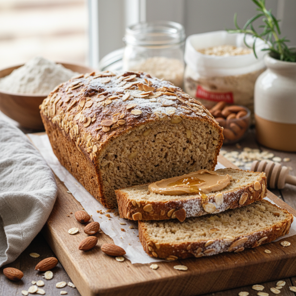 Nutty Whole Wheat Almond Oat Bread recipe