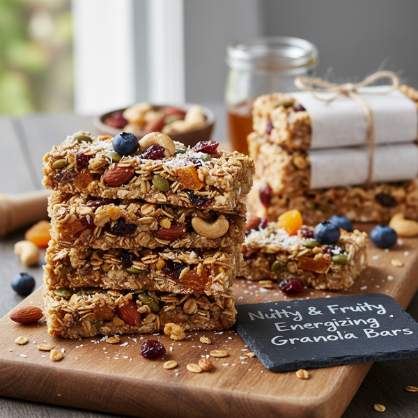 Nutty and Fruity Energizing Granola Bars recipe
