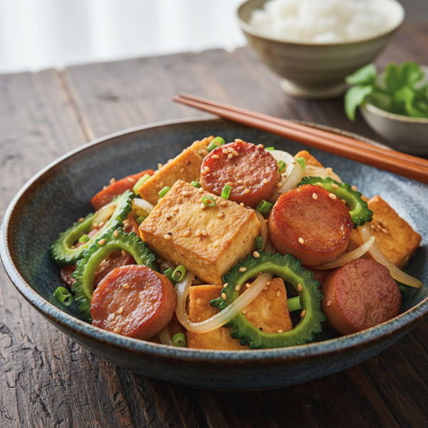 Okinawan-Style Tofu and Luncheon Meat Stir-Fry recipe