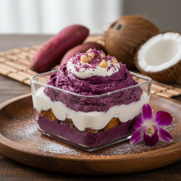 Okinawan Sweet Potato Haupia Delight recipe