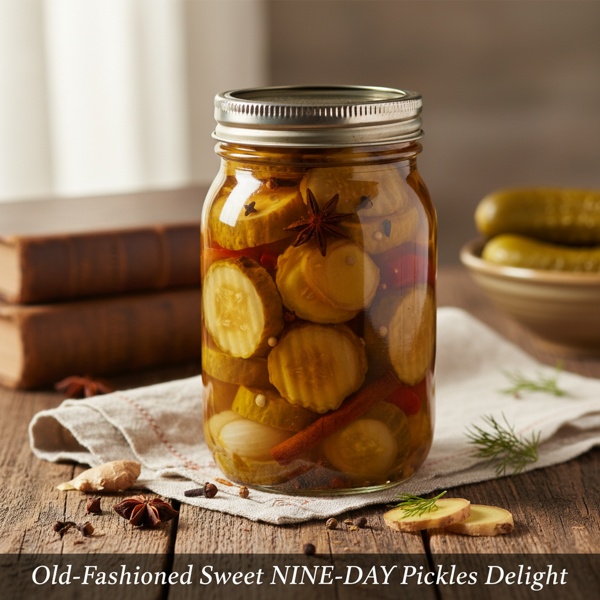 Old-Fashioned Sweet NINE-DAY Pickles Delight recipe