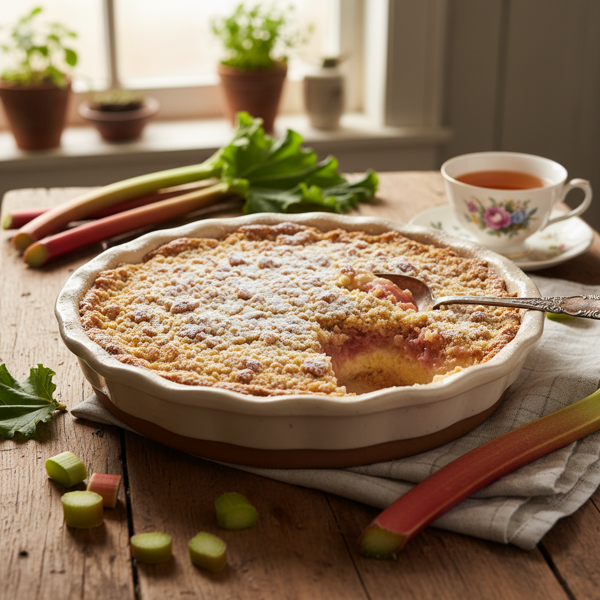 Oma's Heirloom Rhubarb Delight recipe