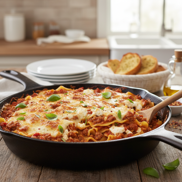 One-Pan Skillet Lasagna Delight recipe