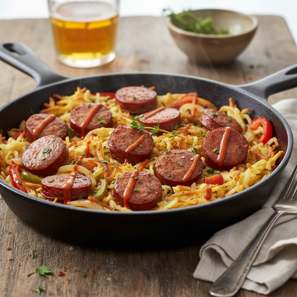 One-Pan Smoky Kielbasa and Hash Brown Delight recipe