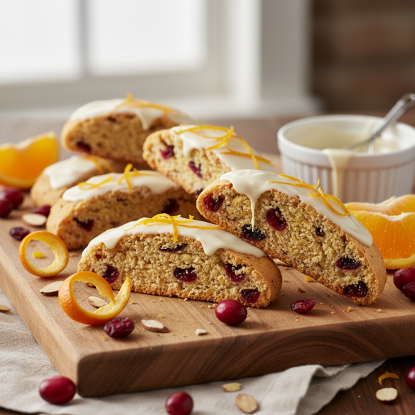 Orange-Infused White Chocolate Cranberry Almond Biscotti recipe