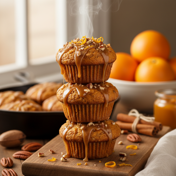 Orange-Spiced Pumpkin Praline Muffins recipe