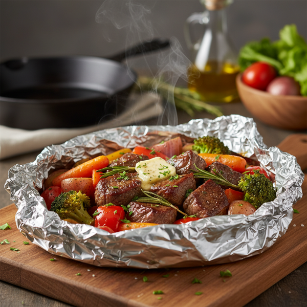Oven-Baked Beef and Veggie Foil Pack recipe