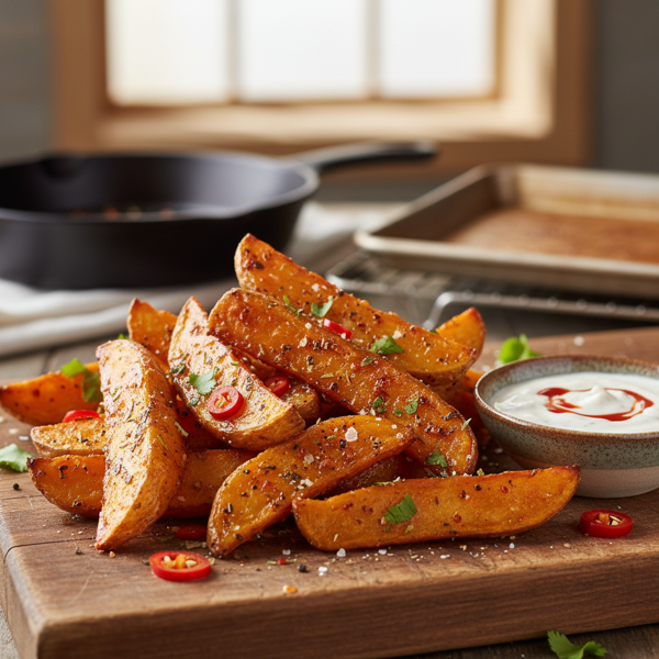 Oven-Baked Sweet & Spicy Potato Wedges recipe
