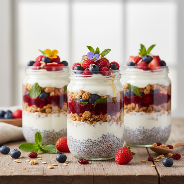 Overnight Berry Bliss Yogurt Parfaits recipe