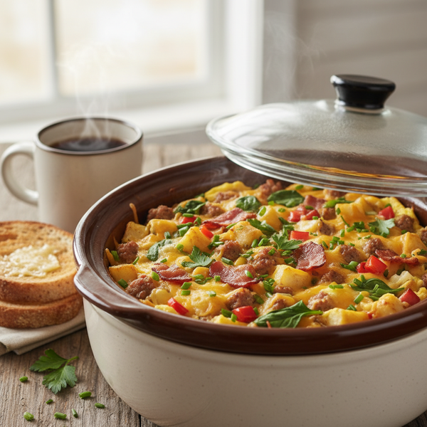 Overnight Crock Pot Breakfast Casserole recipe