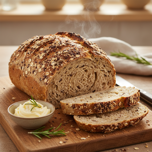 Overnight Soaked Multigrain Sourdough Delight recipe